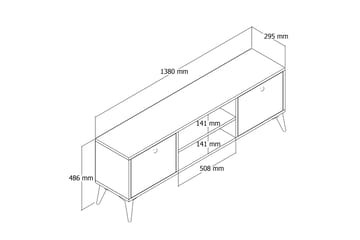 Andifli TV-Bord 138x42,6 cm - Brun - Møbler - TV borde & mediemøbler - TV-borde