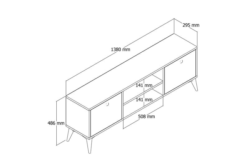 Andifli TV-Bord 138x42,6 cm - Brun - Møbler - TV borde & mediemøbler - TV-borde