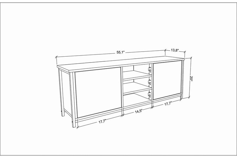 Andifli TV-Bord 140x50,8 cm - Brun - TV-borde