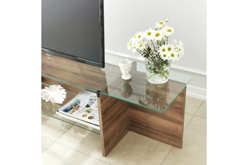 Andifli TV-bord 158 cm med Opbevaring i Træ med Glasplade - Brun - Møbler - TV borde & mediemøbler - TV-borde