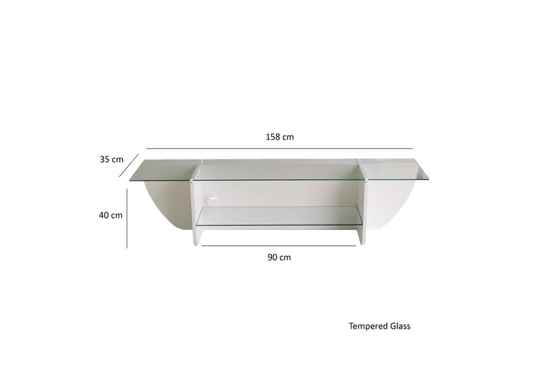 Andifli TV-Bord 158x40 cm - Hvid - TV-borde