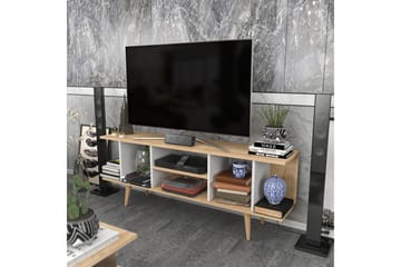 Andifli TV-bord 160 cm med Opbevaring i Træ med Plastben - Beige - Møbler - TV borde & mediemøbler - TV-borde