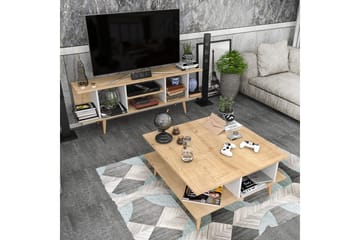 Andifli TV-bord 160 cm med Opbevaring i Træ med Plastben - Beige - Møbler - TV borde & mediemøbler - TV-borde