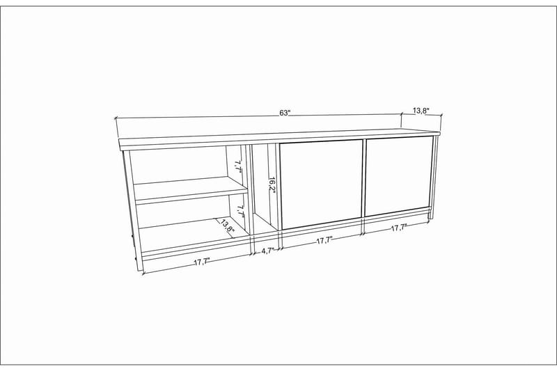 Andifli TV-Bord 160x50,8 cm - Antracit - TV-borde