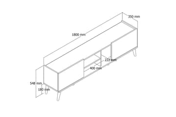 Andifli TV-Bord 180x52 cm - Brun - Møbler - TV borde & mediemøbler - TV-borde