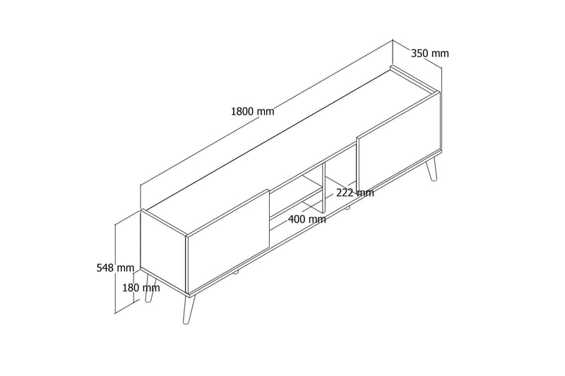 Andifli TV-Bord 180x52 cm - Brun - Møbler - TV borde & mediemøbler - TV-borde