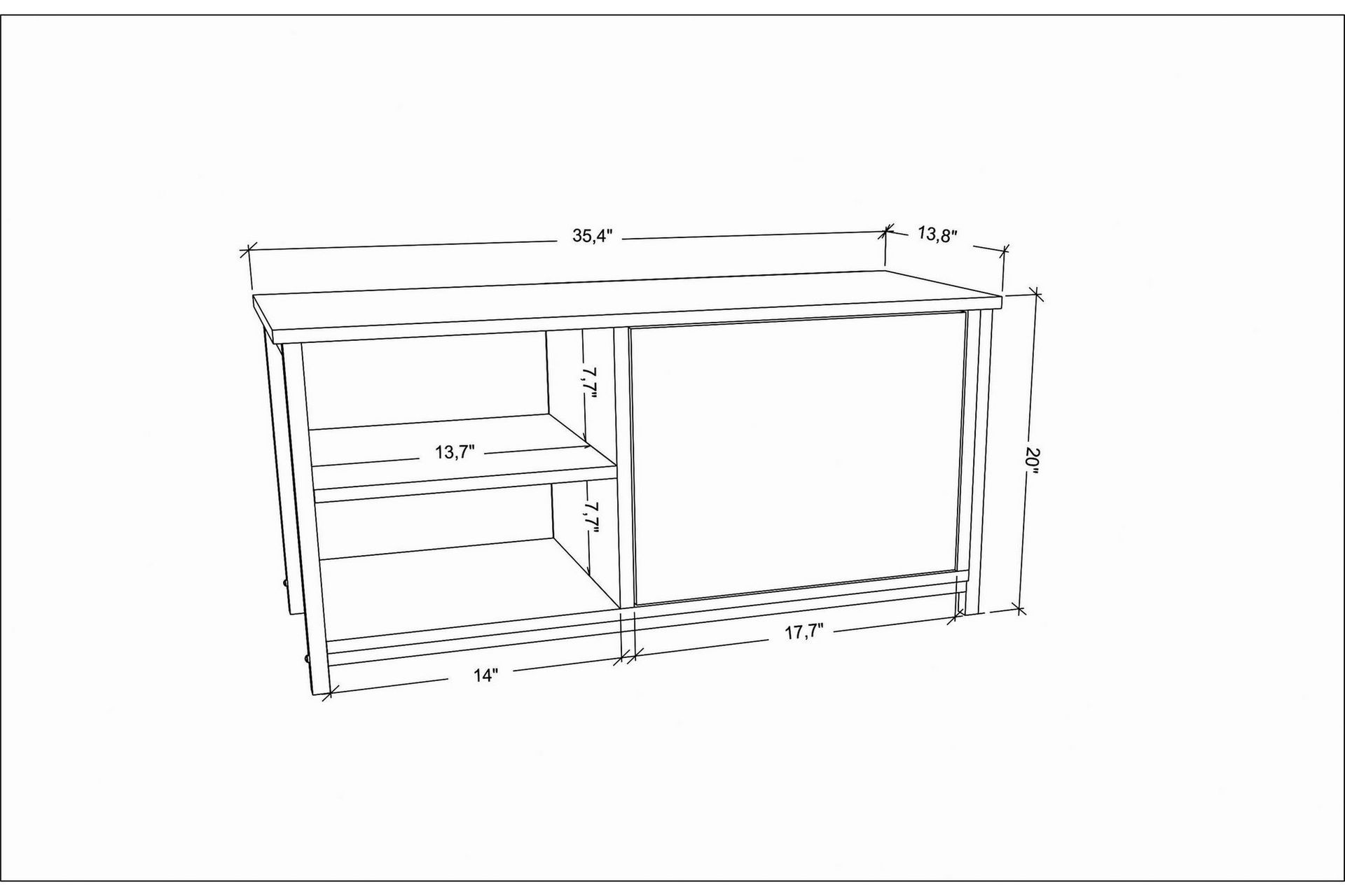 Andifli TV-Bord 89,6x50,8 cm - Guld - Møbler - TV borde & mediemøbler - TV-borde