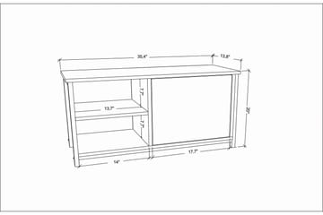 Andifli TV-Bord 89,6x50,8 cm - Guld - Møbler - TV borde & mediemøbler - TV-borde