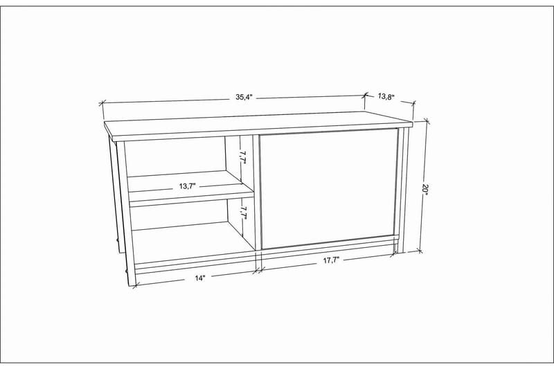 Andifli TV-Bord 89,6x50,8 cm - Guld - TV-borde