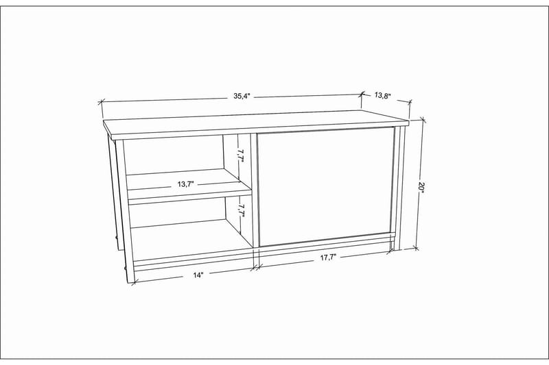 Andifli TV-Bord 89,6x50,8 cm - Hvid - Møbler - TV borde & mediemøbler - TV-borde