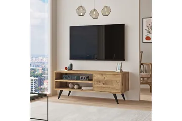 Aniza Gulvstående TV-bænk 110 cm med Opbevaring i Lyst Træ - Brun - Møbler - TV borde & mediemøbler - TV-borde