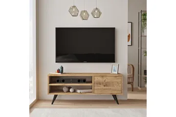 Aniza Gulvstående TV-bænk 110 cm med Opbevaring i Lyst Træ - Brun - Møbler - TV borde & mediemøbler - TV-borde