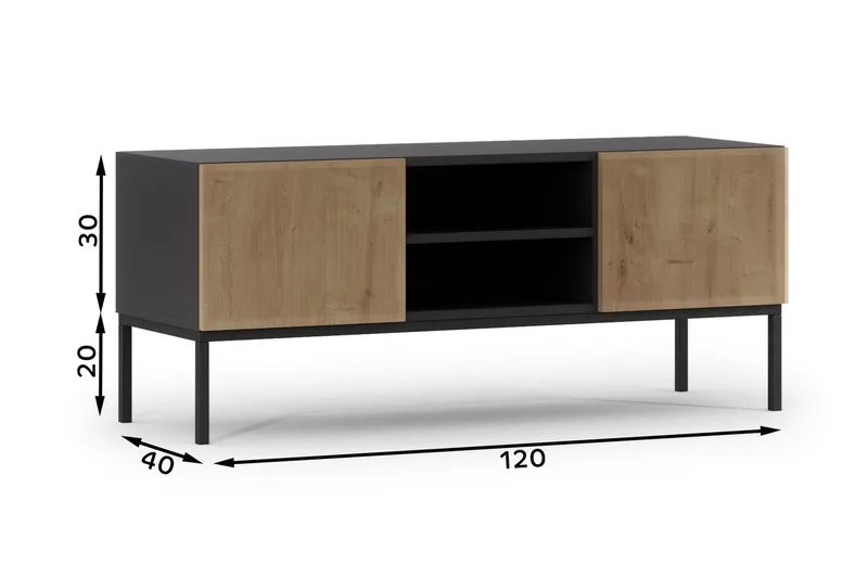 Anjal TV-Bord 40 cm - Eg - Møbler - TV borde & mediemøbler - TV-borde