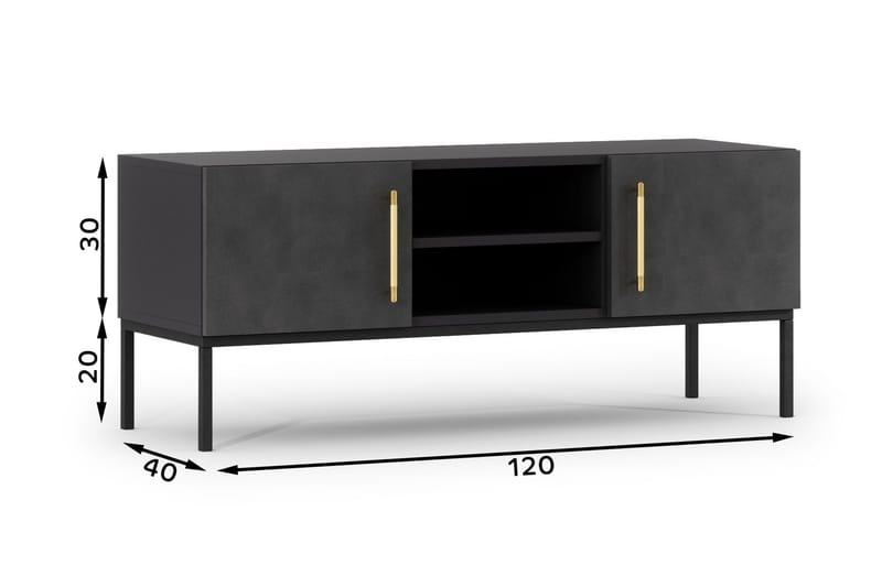 Anjal TV-Bord 40 cm - Sort - Møbler - TV borde & mediemøbler - TV-borde