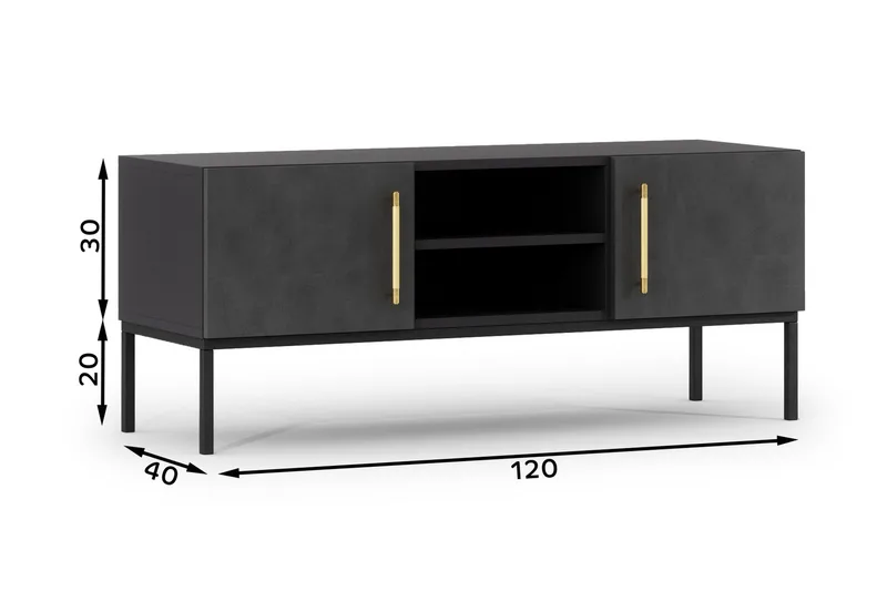 Anjal TV-Bord 40 cm - Sort - Møbler - TV borde & mediemøbler - TV-borde