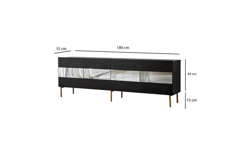 Arioch TV-Bord 180 cm - Grå - Møbler - TV borde & mediemøbler - TV-borde