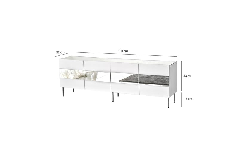 Arioch TV-Bord 180 cm - Sølv - TV-borde