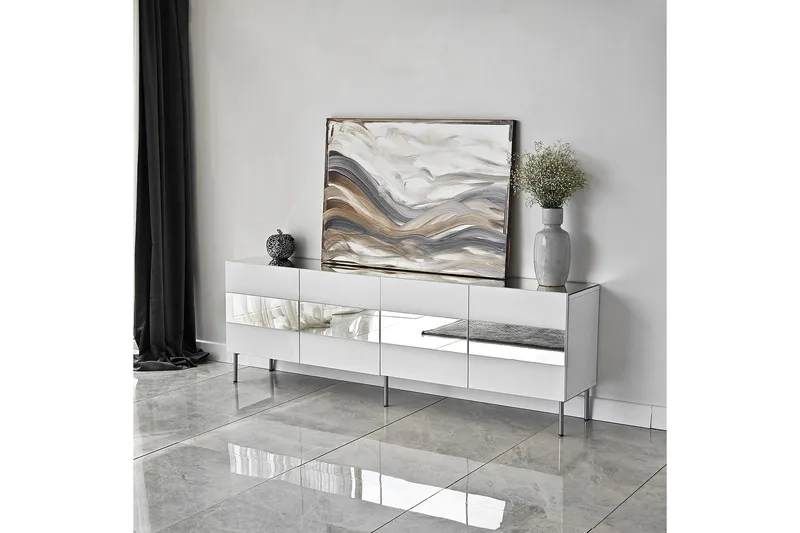 Arioch TV-Bord 180 cm - Sølv - Møbler - TV borde & mediemøbler - TV-borde