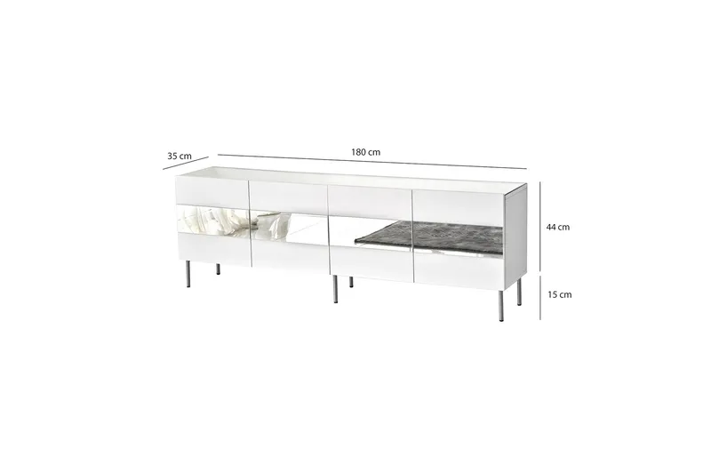 Arioch TV-Bord 180 cm - Sølv - Møbler - TV borde & mediemøbler - TV-borde