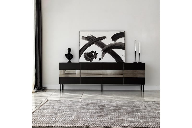 Arioch TV-Bord 180 cm - Sort - Møbler - TV borde & mediemøbler - TV-borde