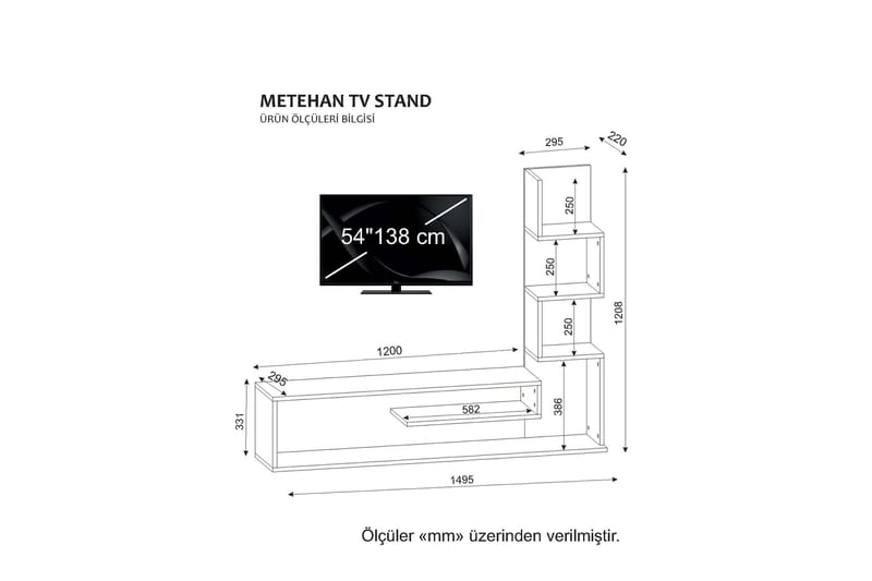 Asillane TV-Bord 149 cm Labyrint - Hvid - TV-borde