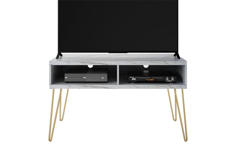 Athena TV-Bord 107x50 cm Hvid/Marmormønster - Novogratz - TV-borde