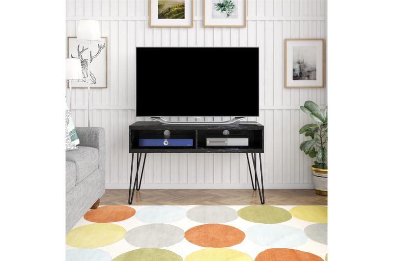 Athena TV-Bord 107x50 cm Sort/Marmormønster - Novogratz - Møbler - TV borde & mediemøbler - TV-borde