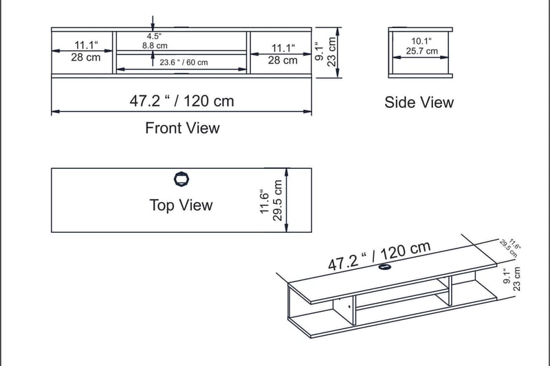 Avvakko TV-Bord 135 cm - Hvid - Møbler - TV borde & mediemøbler - TV-borde