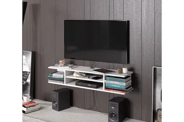 Avvakko Vægmonteret TV-bænk 135 cm med Opbevaring i Malet Træ - Hvid - Møbler - TV borde & mediemøbler - TV-borde