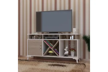 Ayaze Gulvstående TV-bænk 120 cm med Opbevaring i Malet Træ - Hvid - Møbler - TV borde & mediemøbler - TV-borde