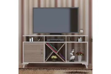 Ayaze Gulvstående TV-bænk 120 cm med Opbevaring i Malet Træ - Hvid - Møbler - TV borde & mediemøbler - TV-borde