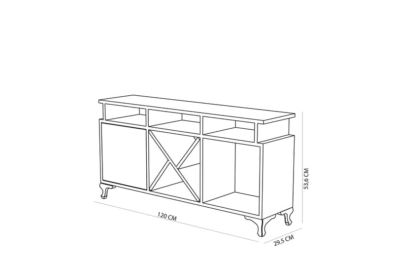 Ayaze tv-bord 120 cm - Hvid - TV-borde