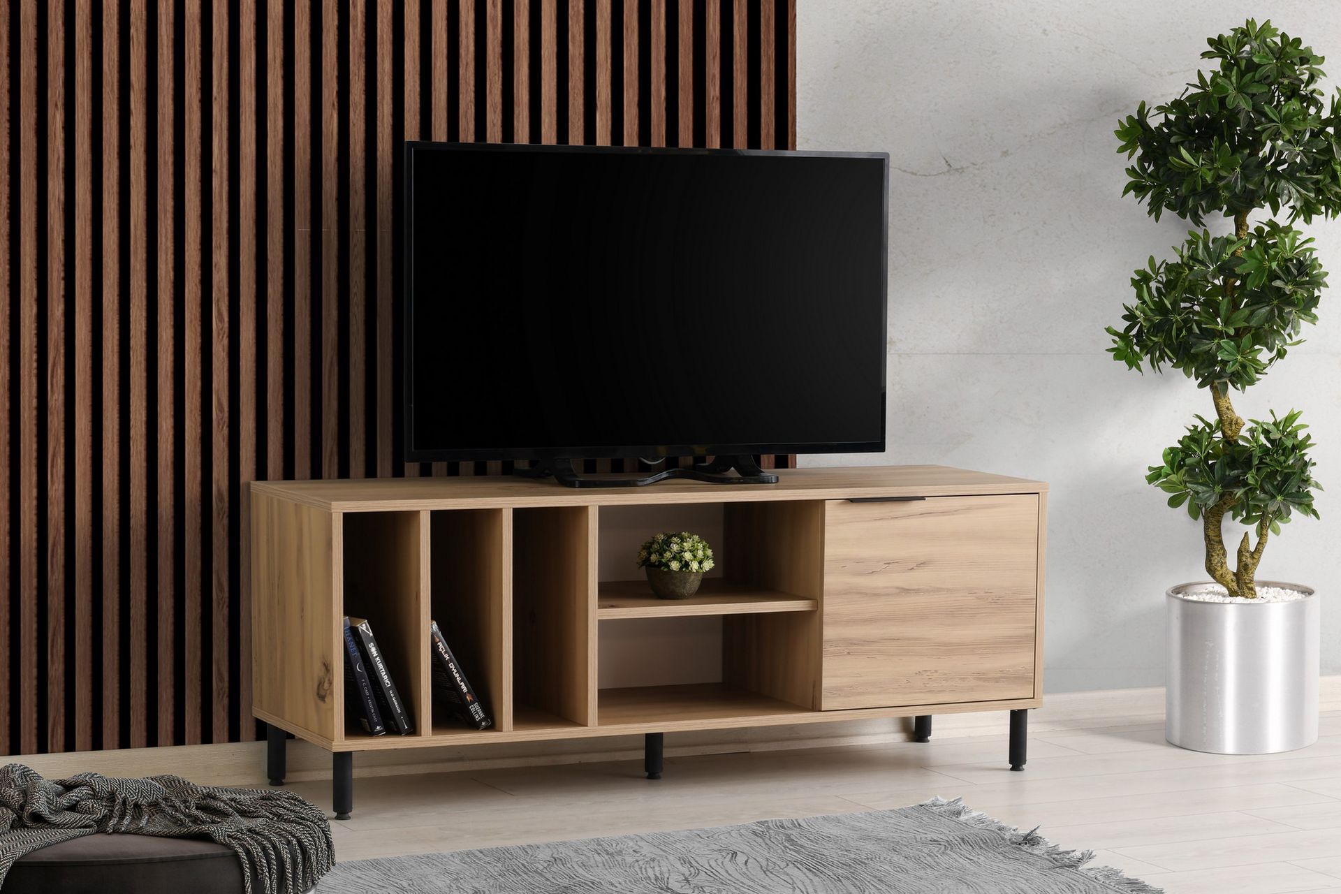 Ayleen TV-Bord 140 cm - Natur - Møbler - TV borde & mediemøbler - TV-borde