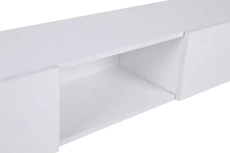 Bawinkel Vægmonteret Tv-bord 180 cm med Opbevaring i Malet Træ - Hvid - Møbler - TV borde & mediemøbler - TV-borde