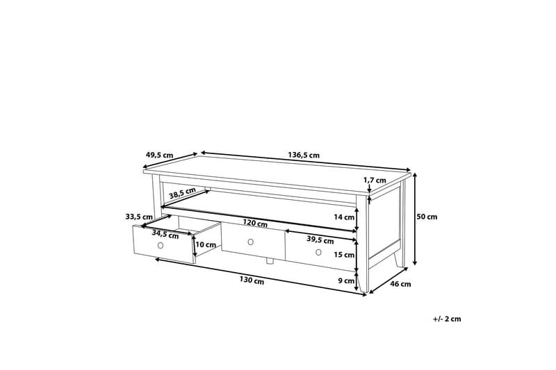 Berkeley TV-Bord 49,5 x 136,5 cm - Hvid - TV-borde