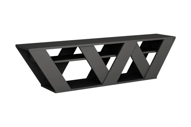 Bodsjö Fritstående Tv-bord 158 cm med Opbevaring i Malet Træ, Antracit