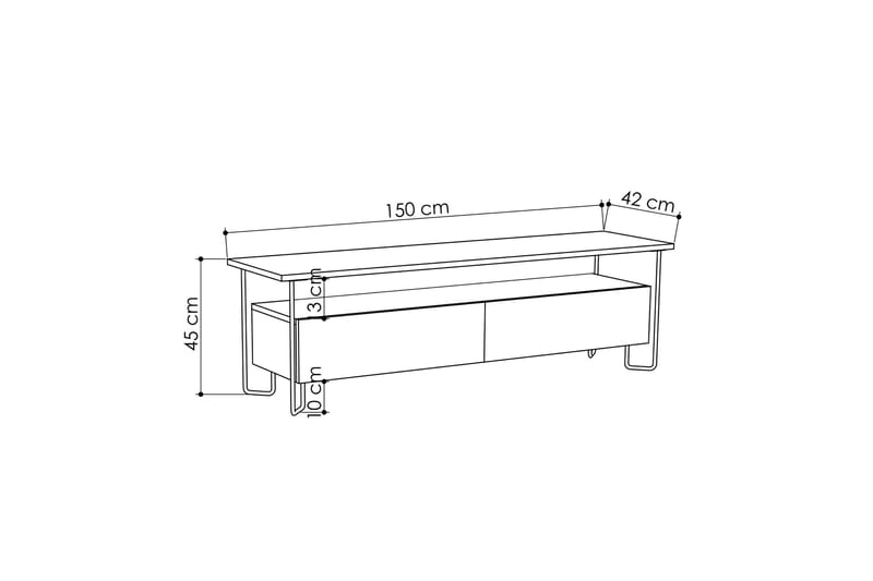Bodsjö TV-Bord 150 cm - Grå - Møbler - TV borde & mediemøbler - TV-borde