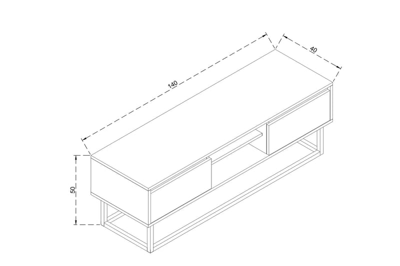 Bondhyttan TV-Bord 140 cm - Brun - Møbler - TV borde & mediemøbler - TV-borde