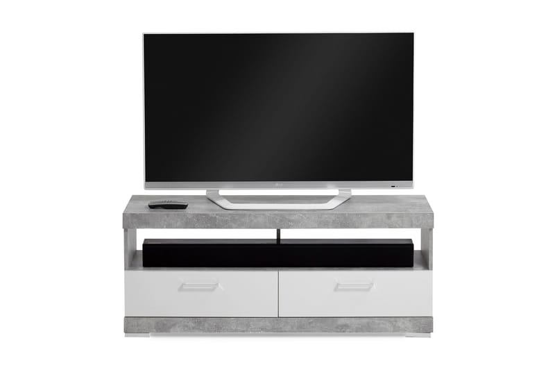 Bristol TV-Bord 120 cm - Hvid/Beton - TV-borde