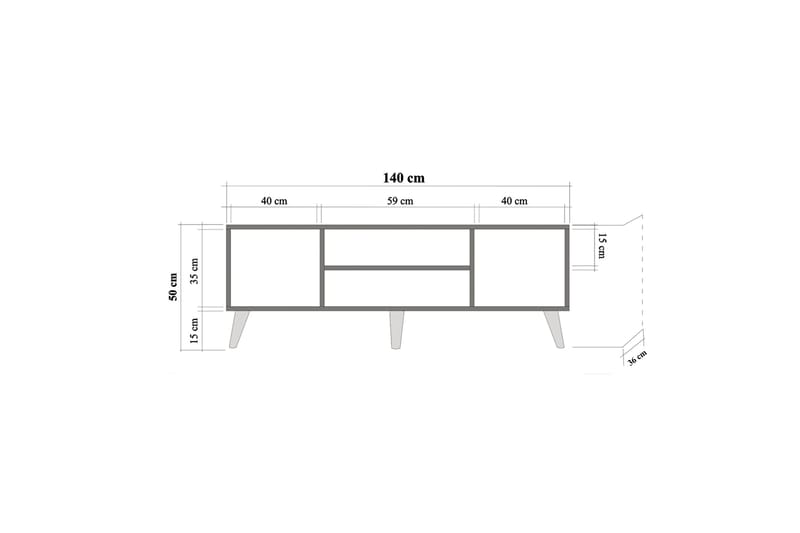 Brokind TV-Bord 140 cm - Brun - TV-borde