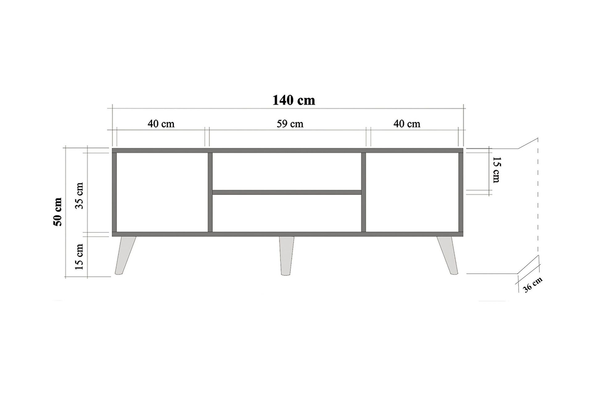 Brokind TV-Bord 140 cm - Brun - Møbler - TV borde & mediemøbler - TV-borde