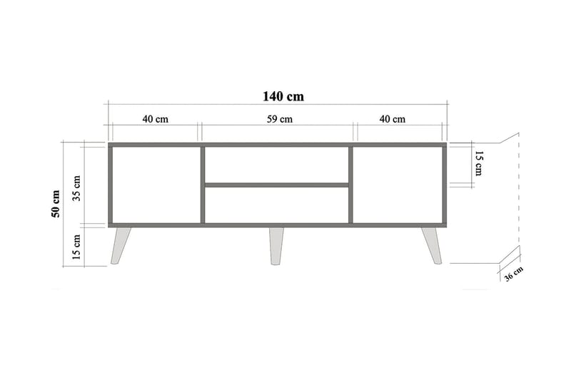 Brokind TV-Bord 140 cm - Brun - TV-borde