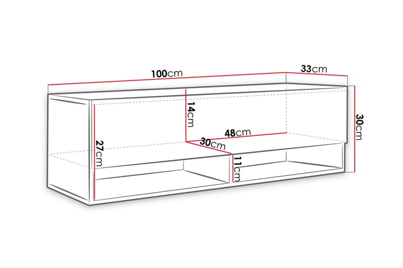 Brya TV-Bord 100 cm LED-belysning - Hvid - TV-borde