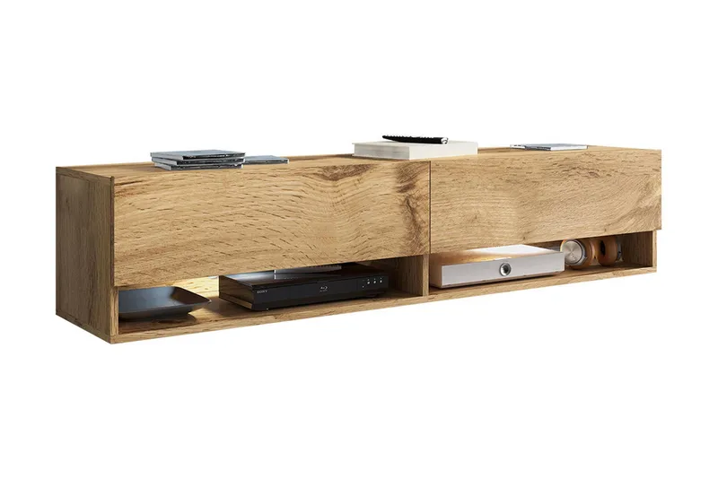 Brya TV-Bord 140 cm LED-belysning - Beige/Hvid - Møbler - TV borde & mediemøbler - TV-borde