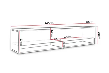 Brya TV-Bord 140 cm LED-belysning - Beige/Hvid - Møbler - TV borde & mediemøbler - TV-borde