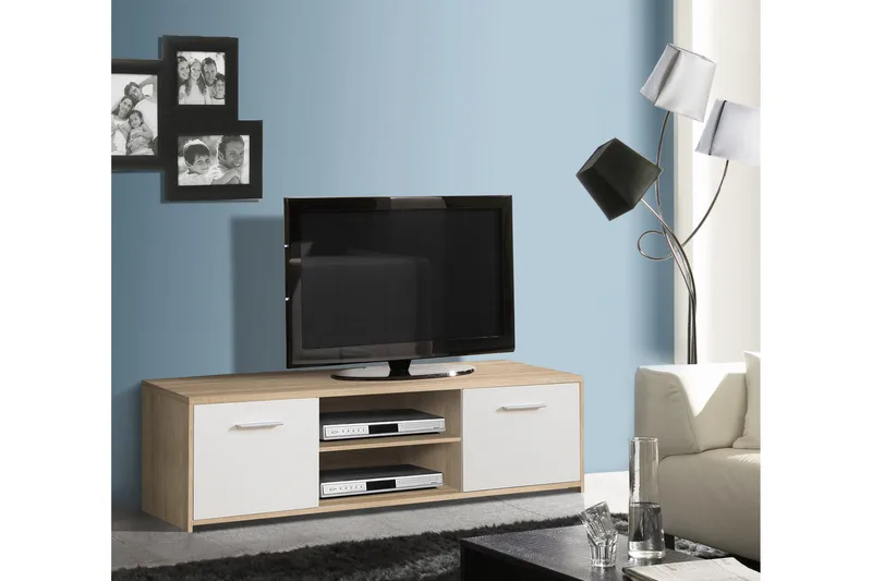 Cadgwith Fritstående Tv-bord 136 cm med Opbevaring i Mørkt Træ - Brun - Møbler - TV borde & mediemøbler - TV-borde