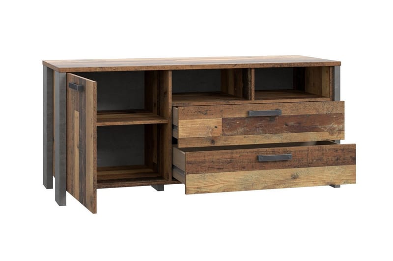 Cadle Fritstående Tv-bord 142 cm med Opbevaring i Mørkt Træ - Brun - Møbler - TV borde & mediemøbler - TV-borde