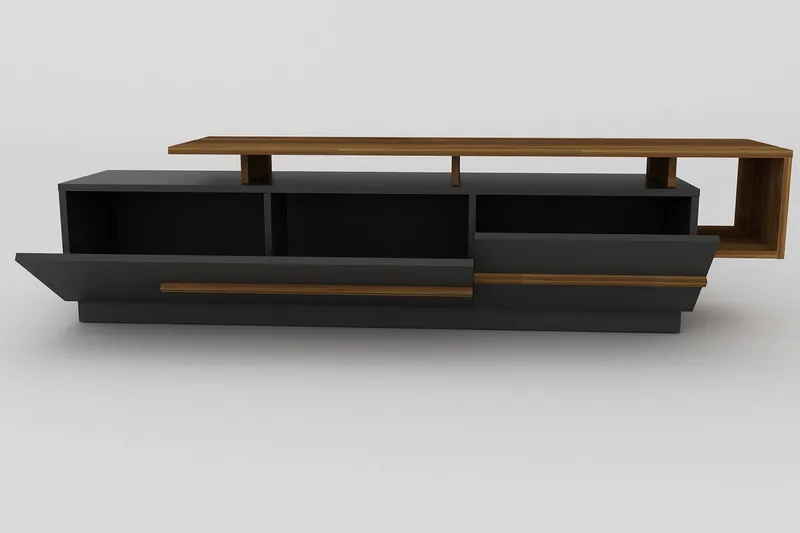Campora TV-bord 180 cm - Sort/Mørkebrun - Møbler - TV borde & mediemøbler - TV-borde