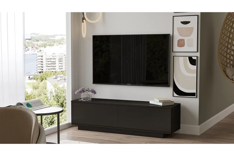 Caswell TV-Bord 140 cm - Sort - Møbler - TV borde & mediemøbler - TV-borde