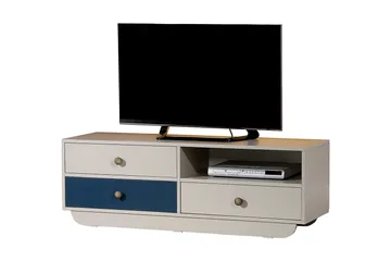 Cazablanca TV-Bord 140 cm - Hvid/Blå - Møbler - TV borde & mediemøbler - TV-borde